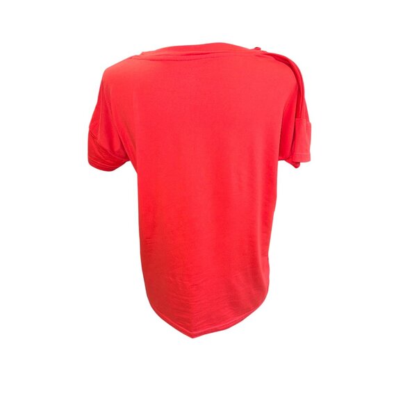 Juicy Couture Red Short Sleeve Soft T-Shirt With Rhinestone Logo S Y2K Academic - Picture 3 of 7